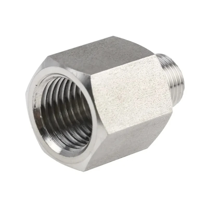 Legris Pneumatic Stainless Steel 316L Straight Hexagon Pipe Fitting Male 1/8 in x Female G 1/4 in 150 bar 1861 10 13