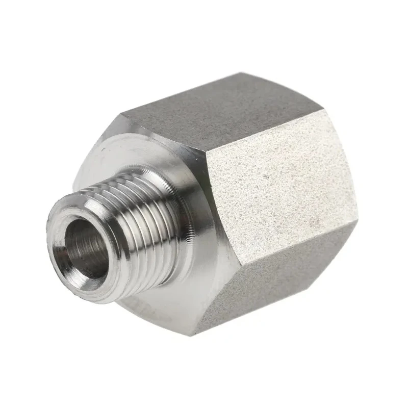Legris Pneumatic Stainless Steel 316L Straight Hexagon Pipe Fitting Male 1/8 in x Female G 1/4 in 150 bar 1861 10 13