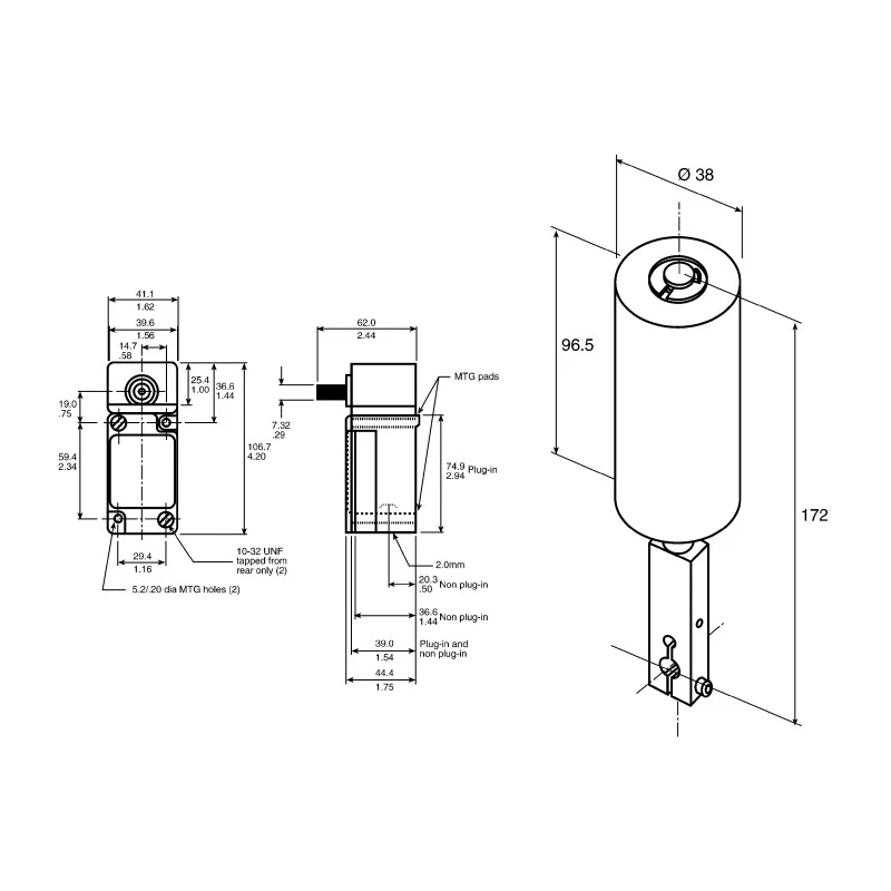 Honeywell Technologies HDLS Series Roller Lever Limit Switch SPDT 10A 240V AC IP67 Die Cast Zinc Epoxy Coated LS3A3K-7AA