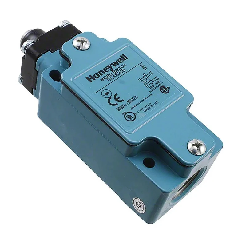 Honeywell Technologies GLA Series Plunger Limit Switch, DPDT, IP67, Die Cast Zinc Epoxy Coated Housing, 600V AC, 6A GLAB20B
