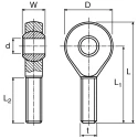 Igus M12 Male Igumid G Rod End Metric, 12mm Bore KARM-12