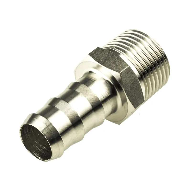 Legris Pneumatic Stainless Steel Pipe Fitting Straight Hexagon Adapter Male Threaded 3/8 in x Male 1823 10 17