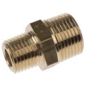 Legris Pneumatic Brass Pipe Fitting Straight Threaded Adapter Male R 3/8 in to Male R 1/4 in 0121 17 13