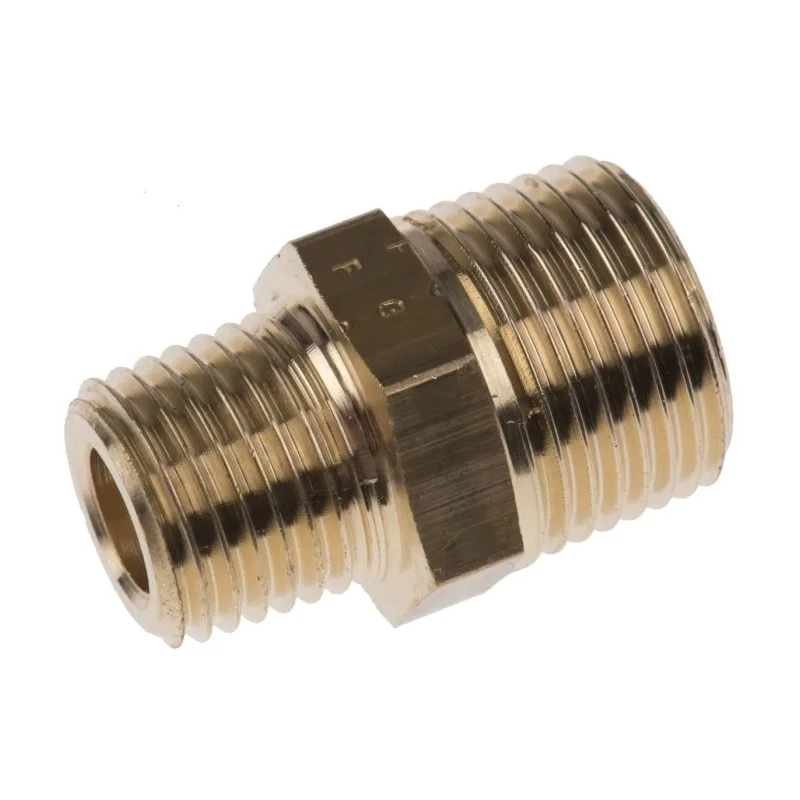 Legris Pneumatic Brass Pipe Fitting Straight Threaded Adapter Male R 3/8 in to Male R 1/4 in 0121 17 13