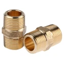 Legris Pneumatic Brass Pipe Fitting Straight Threaded Adapter Male R 3/8 in to Male R 3/8 in 0121 17 17