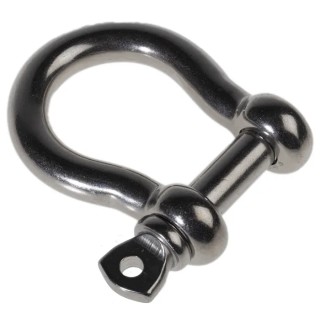 RS PRO Stainless Steel Bow Shackle 1 t Safe Working Load, Screw Pin, 16 mm Diameter, 35 mm Jaw Width 312-3588