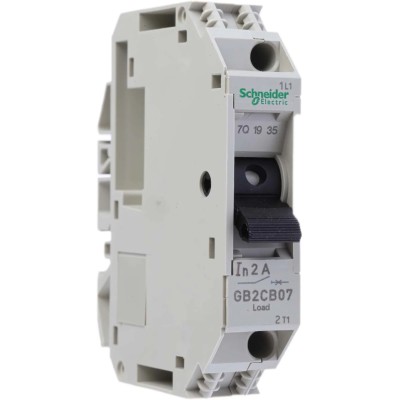Schneider Electric TeSys GB2 Thermal Circuit Breaker 2A Current Rating 1-Pole DIN Rail Mount GB2CB07
