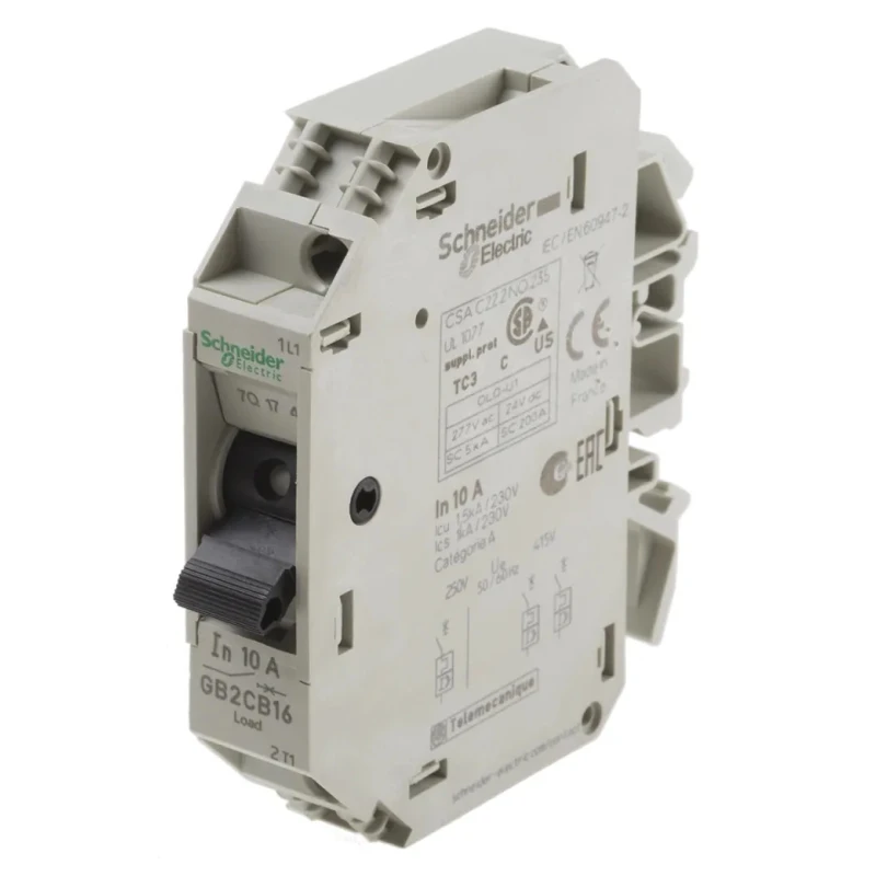 Schneider Electric TeSys GB2 Thermal Circuit Breaker 10A Current Rating 1-Pole DIN Rail GB2CB16