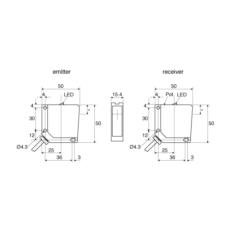 Baumer Diffuse Photoelectric Sensor Block Sensor 25 to 300 mm PNP Output IP67 OHDM 16P5001