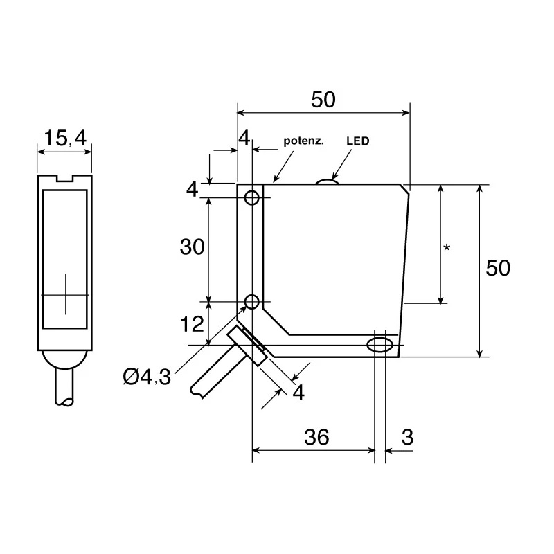 Baumer Diffuse Photoelectric Sensor Block Sensor 25 to 300 mm PNP Output IP67 OHDM 16P5001