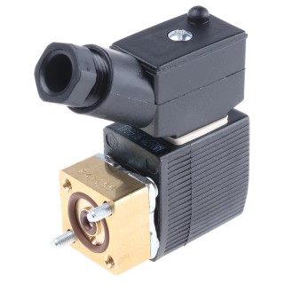 Burkert Brass 2 Port Normally Closed Solenoid Valve 24V DC, 1.2mm Orifice, 12 bar Max Pressure 134115