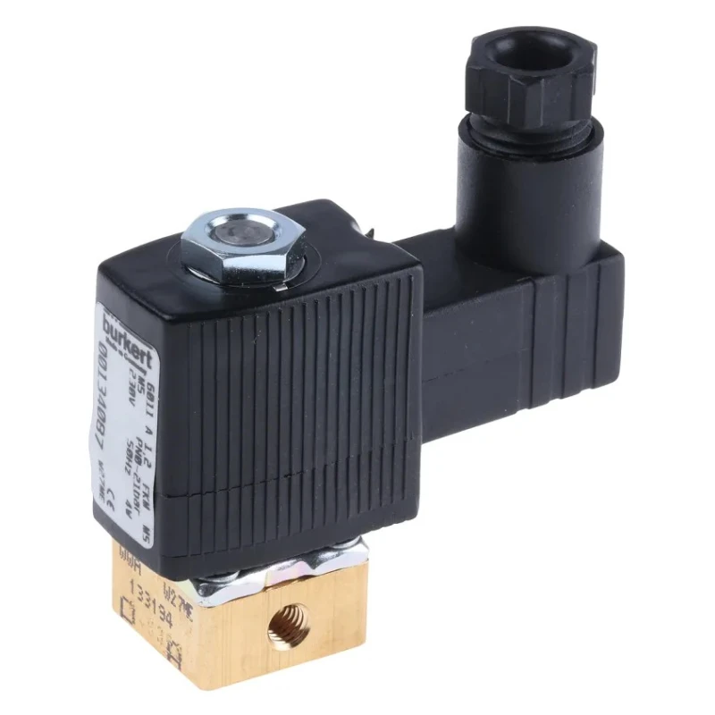 Burkert Solenoid Valve 2 Port Normally Closed Brass Body 230V AC 1.2mm Orifice 6011 Series 134087