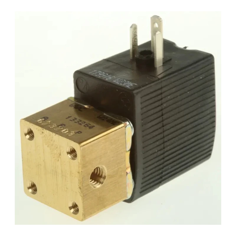 Burkert Brass Body 3-Port Normally Closed Solenoid Valve 24V DC, M5 Thread 134143