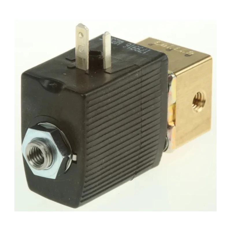 Burkert Brass Body 3-Port Normally Closed Solenoid Valve 24V DC, M5 Thread 134143