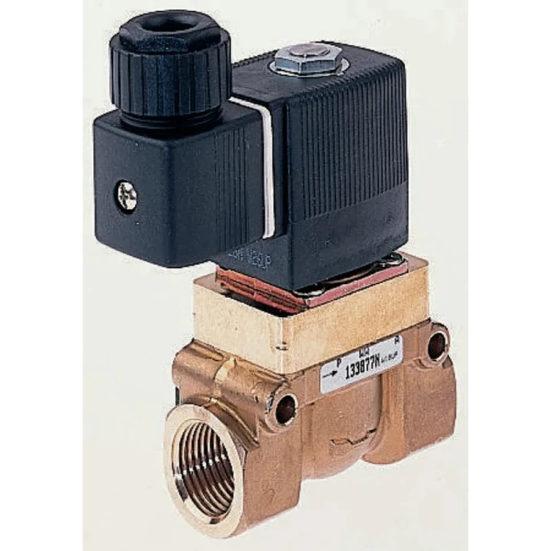 Burkert 2 Port Normally Closed Brass Body Solenoid Valve 110V AC, 12mm Orifice, Series 5404 134592