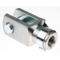 RS PRO Steel Clevis M16 x 2 Rod Connection Thread, 83 mm Length, 32 mm Width, Zinc Plated Finish 312-0191