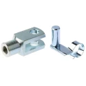 RS PRO Steel Clevis M16 x 2 Rod Connection Thread, 83 mm Length, 32 mm Width, Zinc Plated Finish 312-0191