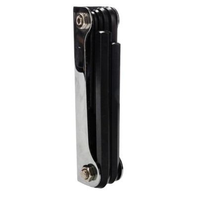 NEUTRAL 7 Piece Folding Metric Hex Key Set, Hex Sizes 2.5 mm to 10 mm, Chrome Vanadium Steel Blackened Finish 314-2977