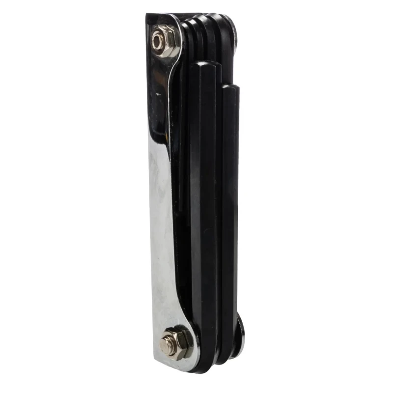 NEUTRAL 7 Piece Folding Metric Hex Key Set, Hex Sizes 2.5 mm to 10 mm, Chrome Vanadium Steel Blackened Finish 314-2977