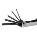 NEUTRAL 7 Piece Folding Metric Hex Key Set, Hex Sizes 2.5 mm to 10 mm, Chrome Vanadium Steel Blackened Finish 314-2977