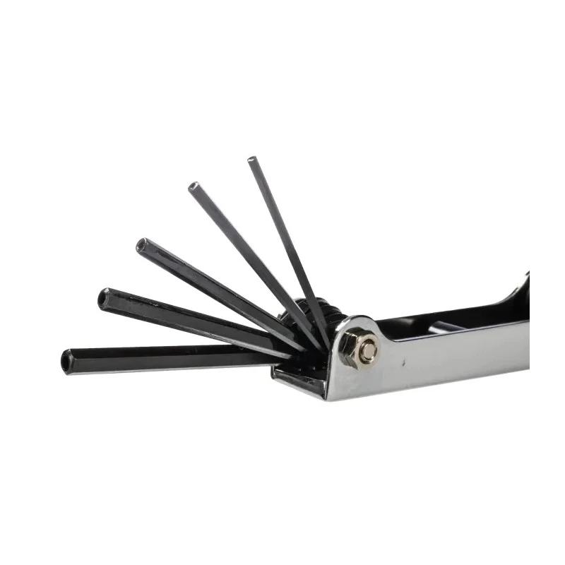 NEUTRAL 7 Piece Folding Metric Hex Key Set, Hex Sizes 2.5 mm to 10 mm, Chrome Vanadium Steel Blackened Finish 314-2977