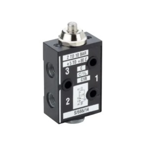 Norgren Pneumatic Manual Control Valve 10 bar Die Cast Zinc Body, G 1/8 Port, 3/2 Function S/666/14