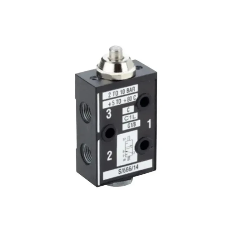 Norgren Pneumatic Manual Control Valve 10 bar Die Cast Zinc Body, G 1/8 Port, 3/2 Function S/666/14