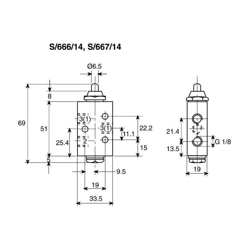 Norgren Pneumatic Manual Control Valve 10 bar Die Cast Zinc Body, G 1/8 Port, 3/2 Function S/666/14