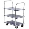 RS PRO 3 Shelf Steel Trolley 470 mm Platform Length, 120 kg Load Capacity, 2 Fixed + 2 Swivel Wheels, 725 mm 251-924