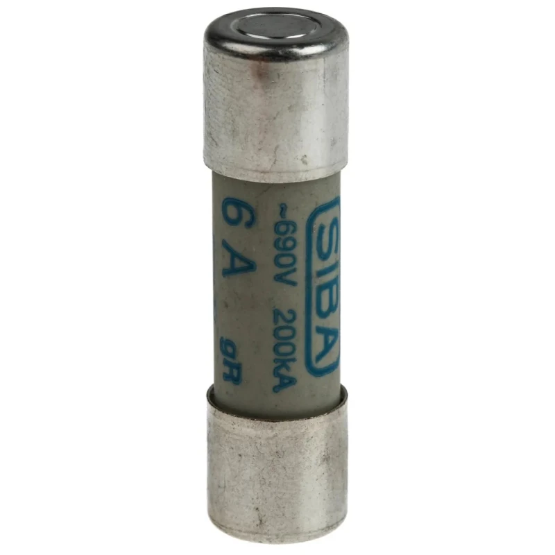SIBA 6A Ceramic Cartridge Fuse 10 x 38 mm Fast Acting 700V AC URZ Series 50-179-06/6A