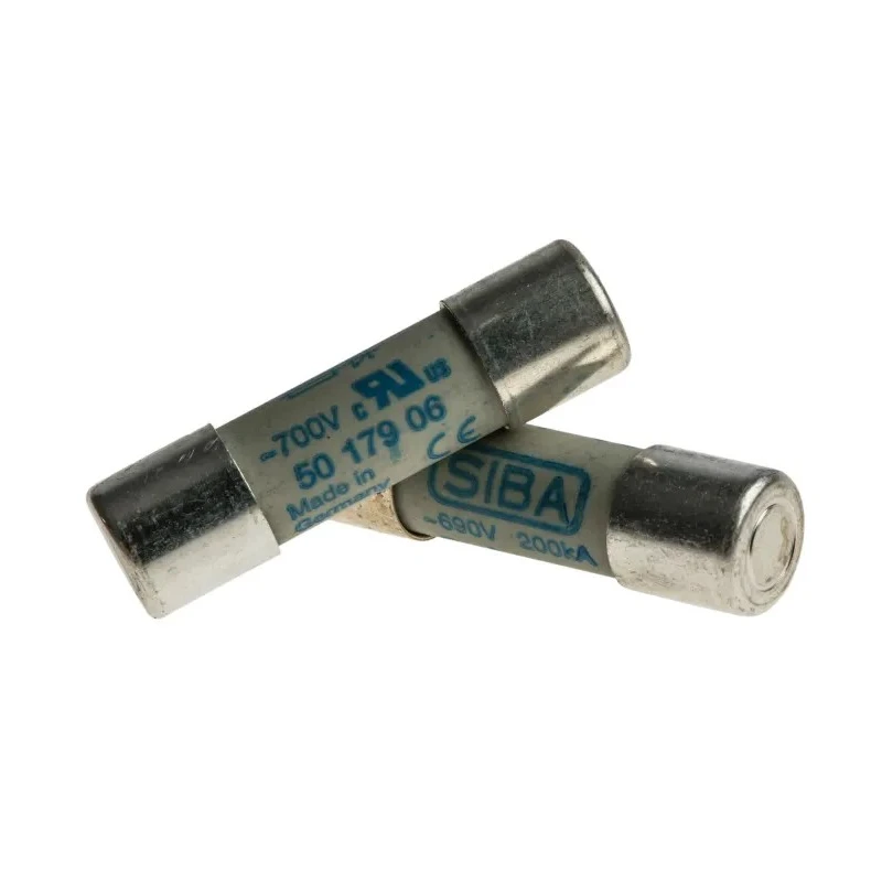 SIBA 6A Ceramic Cartridge Fuse 10 x 38 mm Fast Acting 700V AC URZ Series 50-179-06/6A