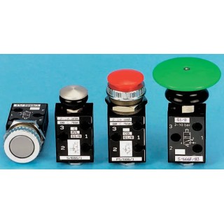 Norgren Push Button Pneumatic Manual Control Valve S666 Series, G 1/8 Port, 3/2 Valve Function, Die Cast Zinc PS/666/1/N