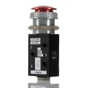 Norgren Push Button Pneumatic Manual Control Valve G 1/8, Die Cast Zinc Body, 10 Bar Pressure, Red Button PS/666/1/R