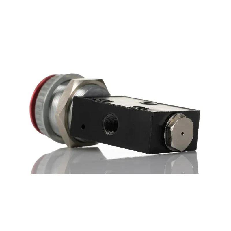 Norgren Push Button Pneumatic Manual Control Valve G 1/8, Die Cast Zinc Body, 10 Bar Pressure, Red Button PS/666/1/R