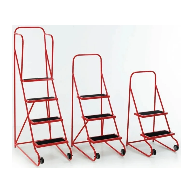 RS PRO 2 Tread Steel, Rubber Steps 0.5m Platform Height, Red 251-974