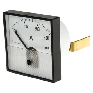HOBUT Analogue Panel Ammeter AC/DC, Model , Flame Retardant Case, UL94V0, Horizontal Scale 75mV PD721MCS75MV/2-001 0/300A