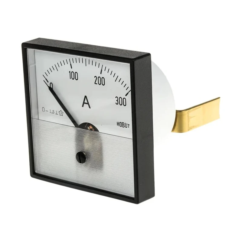 HOBUT Analogue Panel Ammeter AC/DC, Model , Flame Retardant Case, UL94V0, Horizontal Scale 75mV PD721MCS75MV/2-001 0/300A