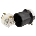 Hubbell 20A 125V USA Mains Plug Black Nylon Cable Screw Termination HBL2311
