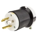 Hubbell 20A 125V USA Mains Plug Black Nylon Cable Screw Termination HBL2311