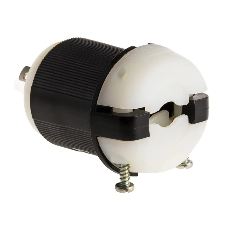 Hubbell 20A 125V USA Mains Plug Black Nylon Cable Screw Termination HBL2311