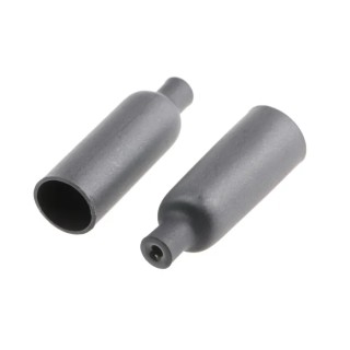 TE Connectivity Heat Shrink Boot End Cap Semi-Rigid Polyolefin Adhesive Backing Black 7.44 mm ES-CAP-NO.2-B9-0-30MM-RS