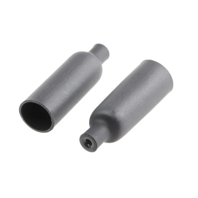 TE Connectivity Heat Shrink Boot End Cap Semi-Rigid Polyolefin Adhesive Backing Black 7.44 mm ES-CAP-NO.2-B9-0-30MM-RS