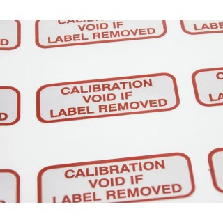 RS PRO Adhesive Pre-Printed Red Label Calibration Void If Label Removed, 40mm x 15mm, Pack of 140 316-4775