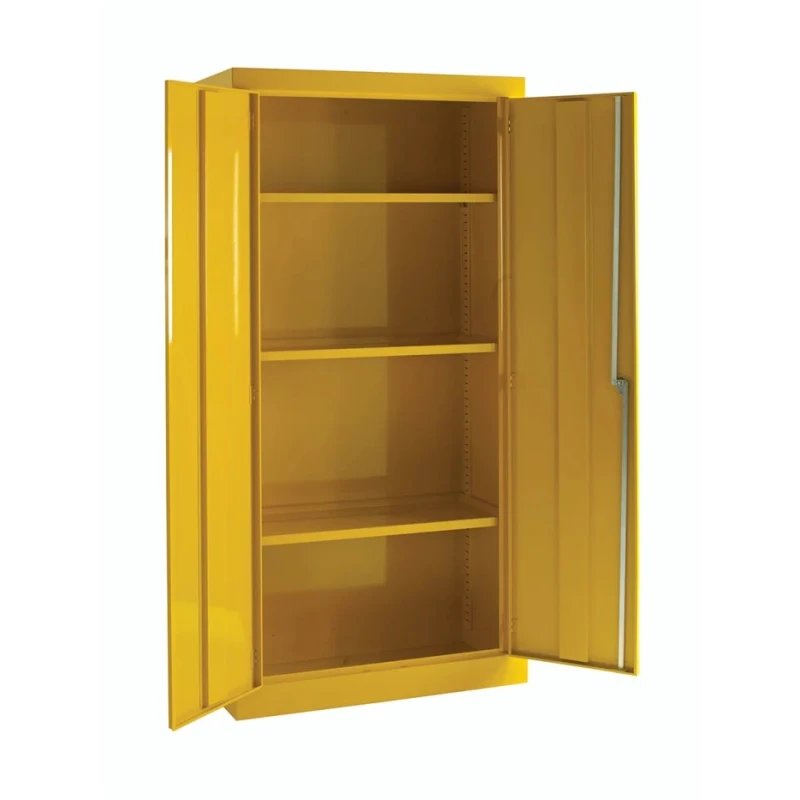 RS PRO Yellow Steel Lockable 2 Door Hazardous Substance Cabinet 1.83 m x 915 mm x 459 mm 314-7663