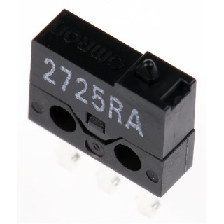 Omron Ultra Subminiature Plunger Micro Switch Through Hole Terminal 500mA 30V dc SPDT IP40 D2MQ-1
