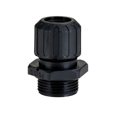 Adaptaflex Black Conduit Fitting 12 mm Nominal Size PG13.5 Thread Polyamide 66 IP67 Waterproof Protection PG13