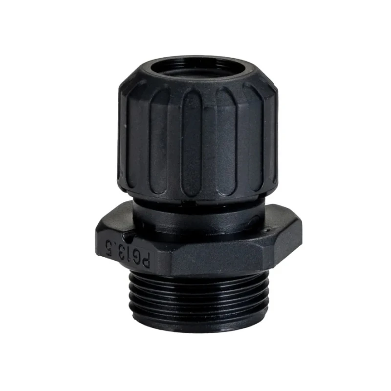 Adaptaflex Black Conduit Fitting 12 mm Nominal Size PG13.5 Thread Polyamide 66 IP67 Waterproof Protection PG13