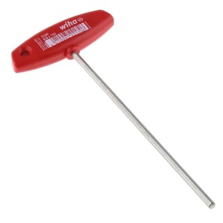 Wiha T Metric Hex Key, 4 mm Hex Size, Long Arm, Nickel Plated Chrome Vanadium Steel 22170