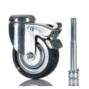 Tente Swivel Castor with Rubber Wheel 75 mm Diameter, 60 kg Load Capacity, M10 Stud Fixing 2477DYK075P30CHC10X90