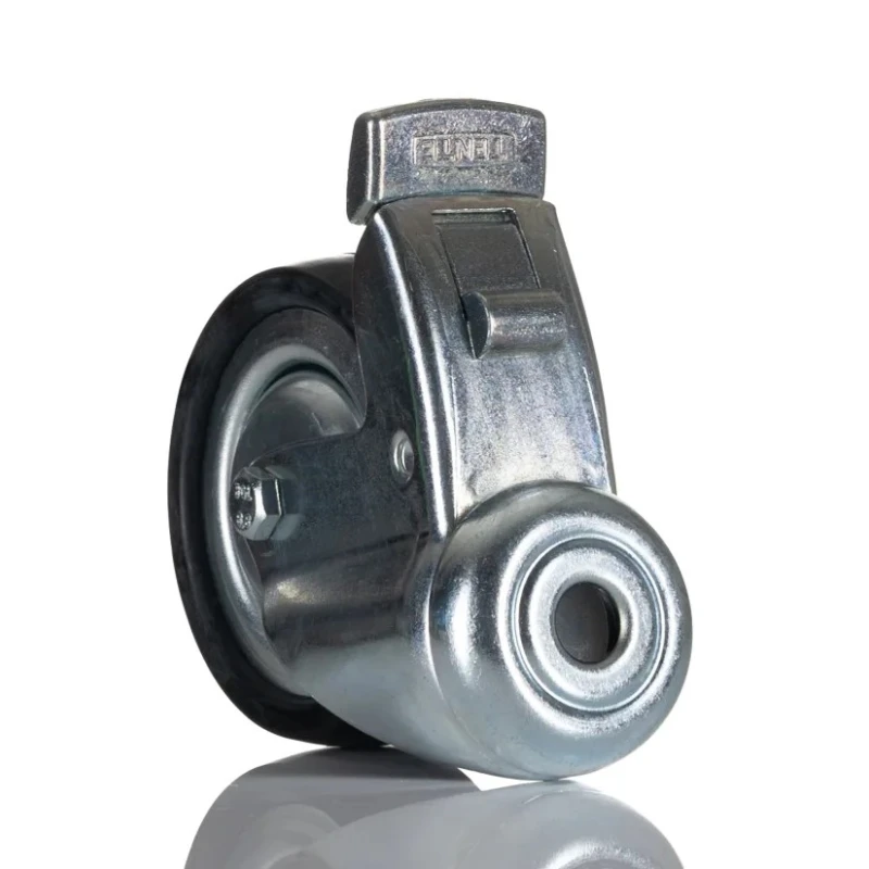 Tente Swivel Castor with Rubber Wheel 75 mm Diameter, 60 kg Load Capacity, M10 Stud Fixing 2477DYK075P30CHC10X90